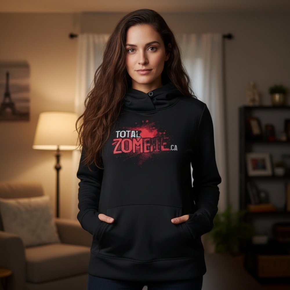 Black Hoodie with Red Graphic